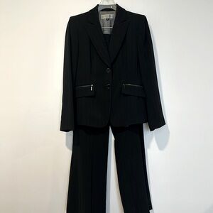 Tahari ASL Black Suit (Faint Pinstripe)